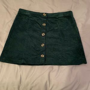 Green corduroy skirt with buttons!